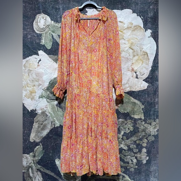 New Free People Feeling Groovy Maxi Dress Size Large - Picture 6 of 7